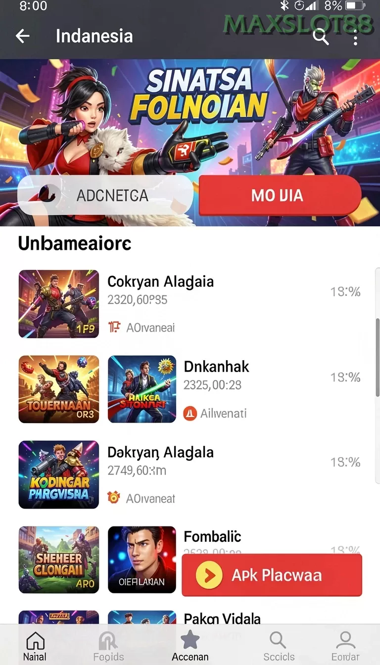Cuplikan layar CU888 — pengaturan akun