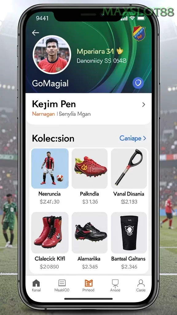 Cuplikan layar LABA777 — menu navigasi
